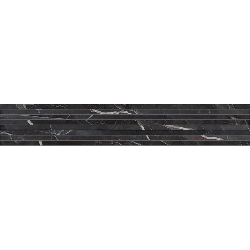 ITALGRANITI CHARM EXPERIENCE Listello Tratto Calacatta Black 120x20 cm 6 mm Poli