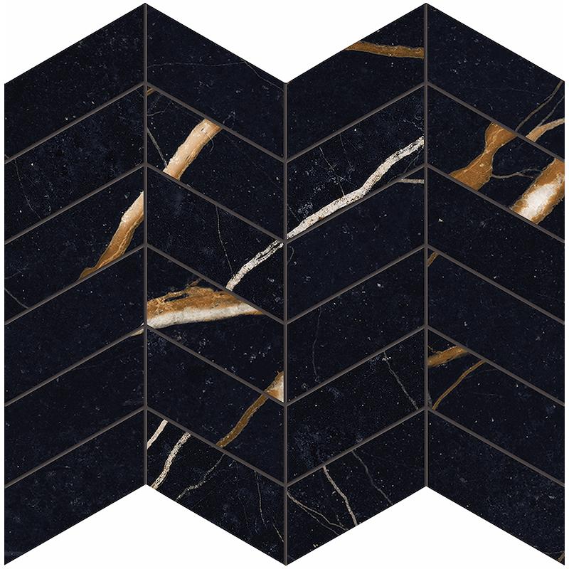 PROVENZA UNIQUE MARBLE Mosaico Arrows Sahara Noir 30x30 cm 9.5 mm Soie